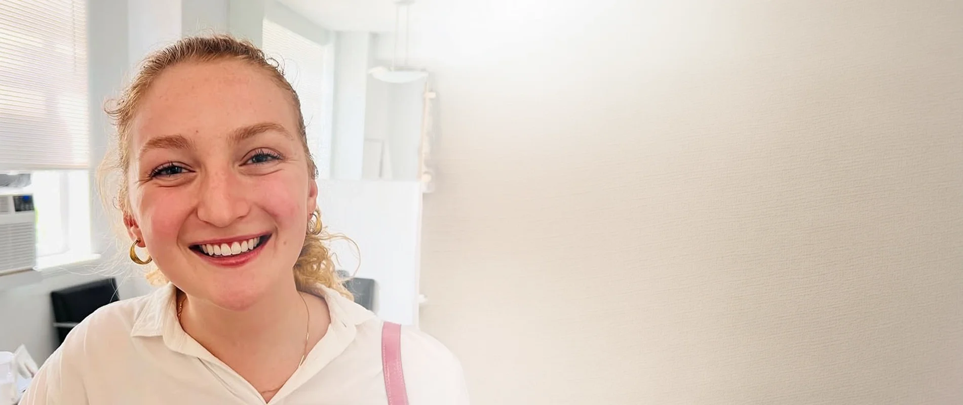 A happy young female patient
